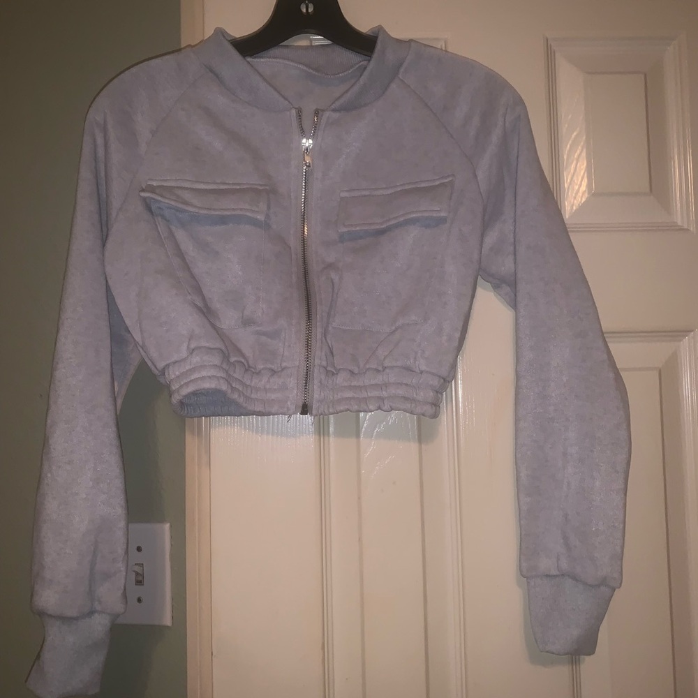Gray Cropped Jacket